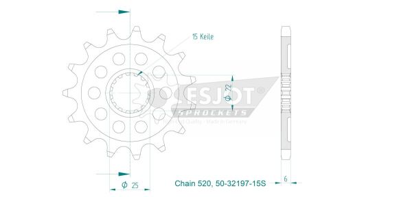 Sprocket Front 15t 520