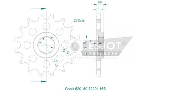 Sprocket Front 16t 520