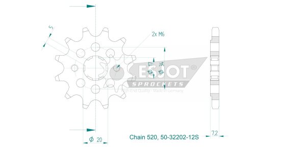 Sprocket Front 12t 520