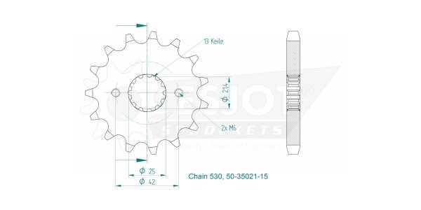 Sprocket Front 15t 530
