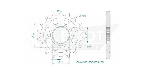 Sprocket Front 18t 530