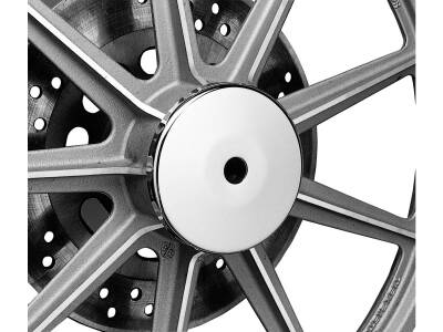 19" Single Disc Cast Front Wheel Hub Cap Chrome