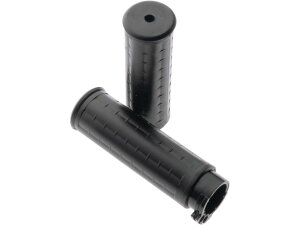 Old School Waffle Grips Black 1" Throttle Cables