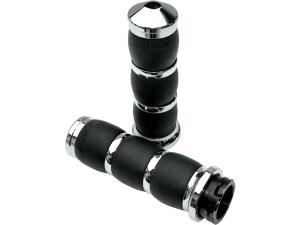 Air Cushion Velvet Air Grips Chrome 1" Throttle Cables