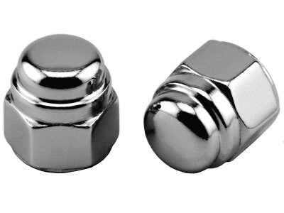 Flat Top Acorn Nut Pack Chrome 3/8"-24 UNF