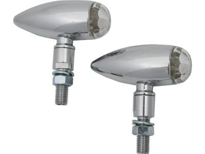 Micro Bullet LED Turn Signal Chrome Clear LED