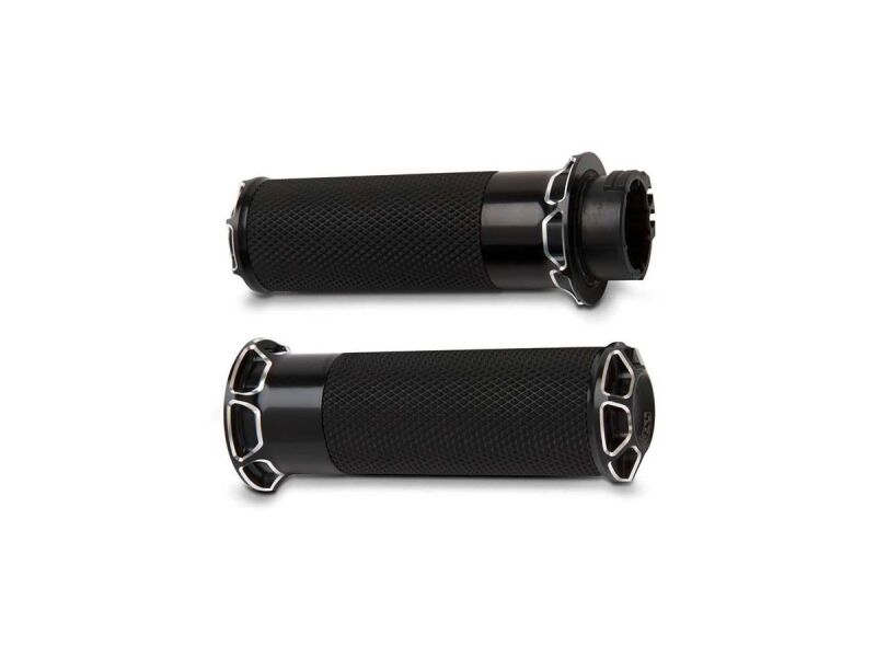 Beveled Fusion Grips Black Anodized 1" Throttle By Wire