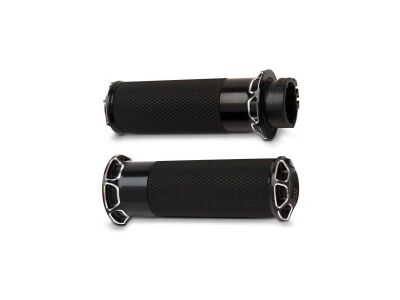 Beveled Fusion Grips Black Anodized 1" Throttle By Wire