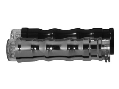 Light & Wave Grip LED Turn Signal Set with Rear Turn Signals ,Taillight and License Plate Aluminium Polished 1" Throttle Cables