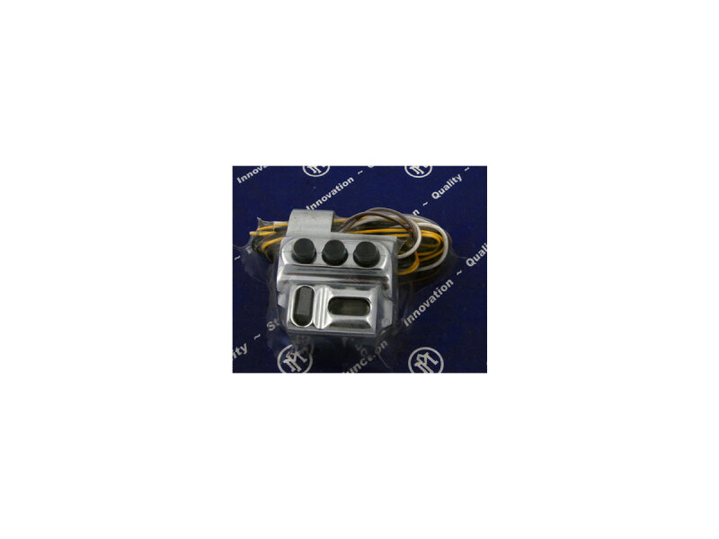 Contour Switch Housing Assembly Four button (2 OEM switches), cable clutch side Chrome 1"
