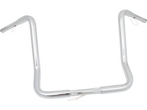17 Dresser Ape Hanger Handlebar Non-Dimpled 3-Hole Chrome 1 1/4" Throttle By Wire Throttle Cables
