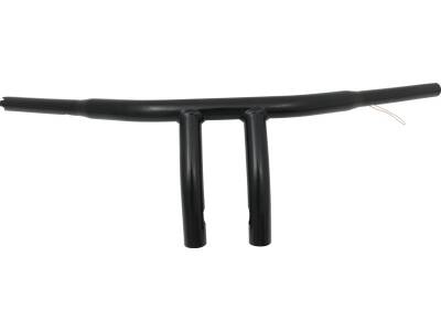 8 T-Bar Handlebar Non-Dimpled 4-Hole Black Powder Coated 1 1/4" Throttle By Wire Throttle Cables