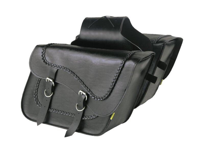 Braided Slant Throw Over Saddlebags Fleetside, 16" x 11" x 6 1/2" Black
