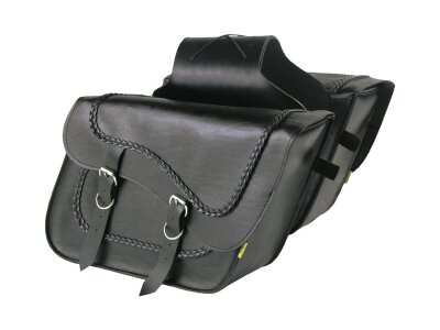 Braided Slant Throw Over Saddlebags Fleetside, 16" x 11" x 6 1/2" Black