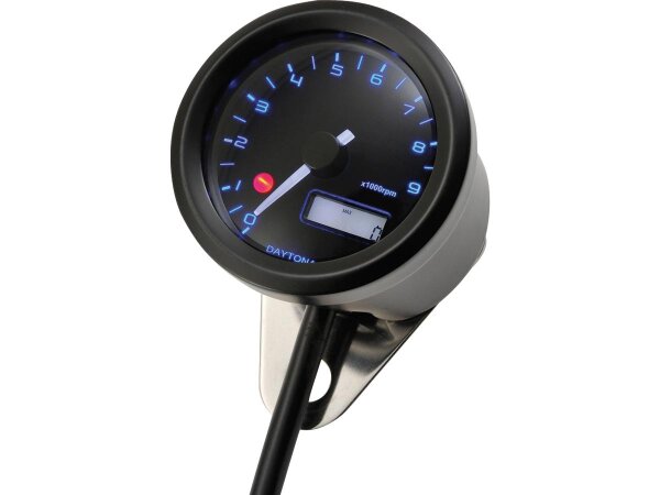Velona Tachometer 48 mm, Stainless Steel Black Paint Tachometer