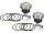 Forged Piston Kits for Twin Cam Engines Stroke 4.000" Bore 3,750" (95,250 mm), Positive Dome +19,5cc 10.5:1 Std. 1450 ccm (88 cui)
