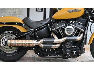 Bomb V2 Tattoo Exhaust System , Black Smooth Heat Shield,...