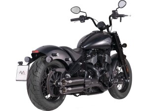 Double Slip-On Muffler Set Endcap Revolver Black Ceramic...