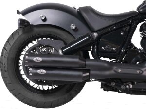 Double Slip-On Muffler Set Endcap Revolver Black Ceramic Coated