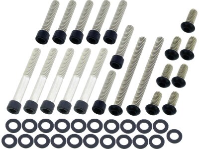 Primary Cover Screw Kit For Dyna, Softail Satin Black Powder Coated