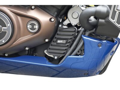 Heat Exchanger Cover SP-S Design, Ribbed, Including Mounting Parts Black Powder Coated