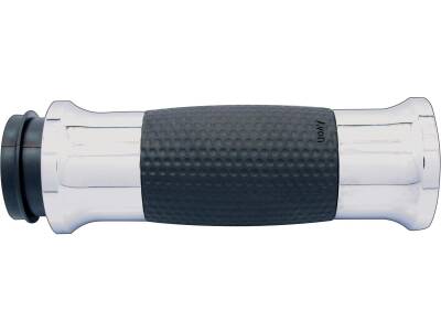 Air Gel Grips Black Rubber Chrome 7/8" Throttle By Wire