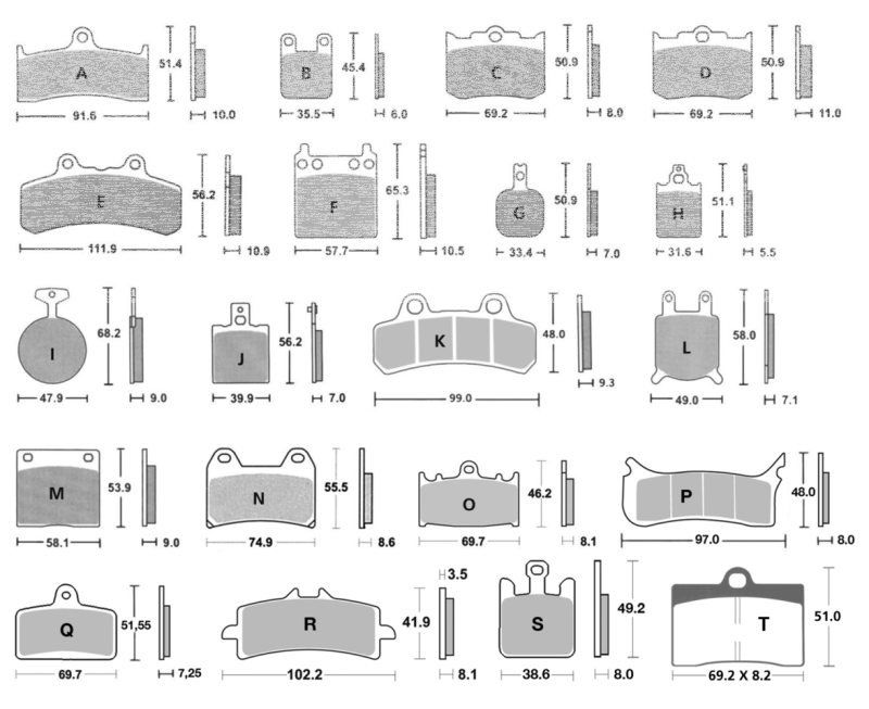 Sintered Brake Pads for 100mm Calipers (ES)