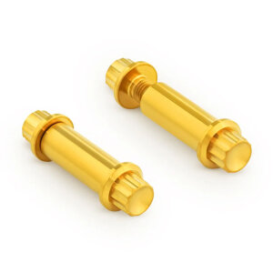 Arlen Ness, titanium 12-point foot peg bolt kit. Gold 2-pk