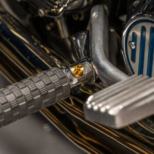 Arlen Ness, titanium 12-point foot peg bolt kit. Gold 2-pk