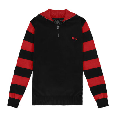 13 1/2 Outlaw half-zip sweater black/red Size S