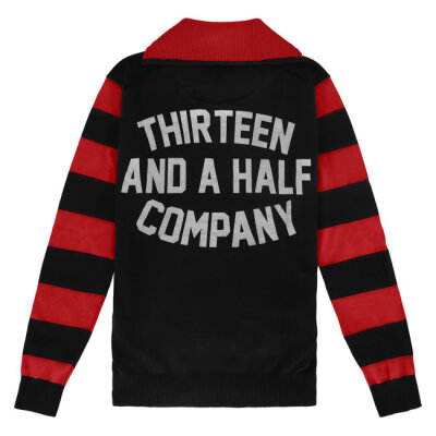 13 1/2 Outlaw half-zip sweater black/red Size M