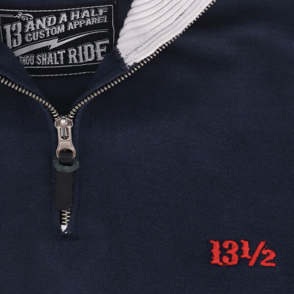 13 1/2 Outlaw half-zip sweater navy/offwhite Size 4XL
