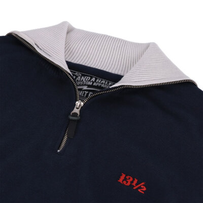 13 1/2 Outlaw half-zip sweater navy/offwhite Size 4XL