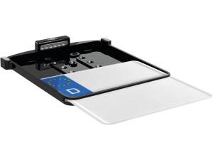 ALL-IN-ONE MICRO License Plate Base Plate 3 in 1 and License Plate Light, Swiss Size Black Anodized