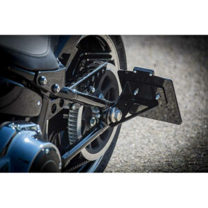 Ricks Motorcycles, side mount license plate kit short Black