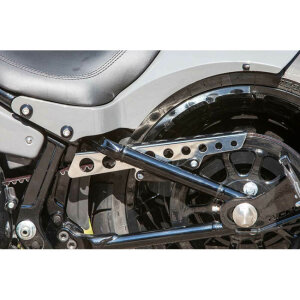 Ricks Motorcycles, belt guard Round holes. Polished