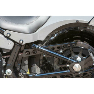 Ricks Motorcycles, belt guard Round holes. Gloss black
