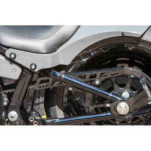 Ricks Motorcycles, belt guard square holes. Gloss black