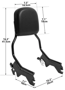 Det. Sissybar + Pad Black ST18-Up (FR)