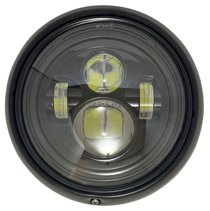 Headlight 7" Black/Clear Lens (IT)