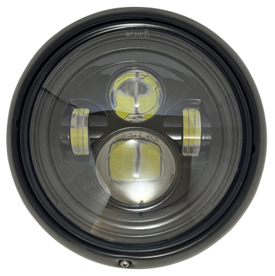 Headlight 7" Black/Clear Lens (IT)