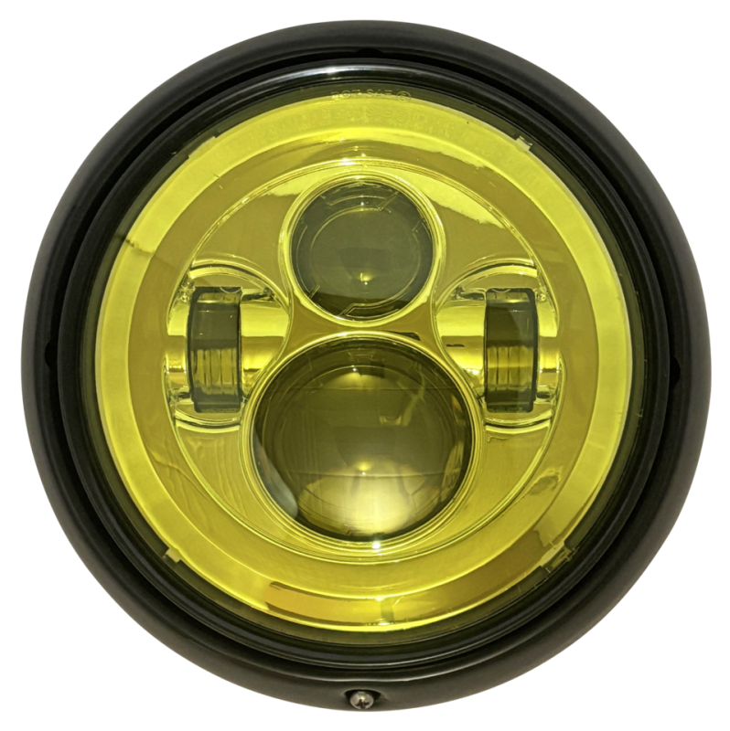 Headlight 7" Chrome/Yellow Lens (IT)