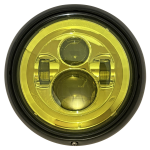 Headlight 7" Chrome/Yellow Lens (GB)