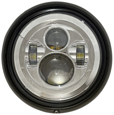Headlight 7" Chrome/Clear Lens