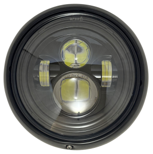 Headlight 7" Black/Clear Lens