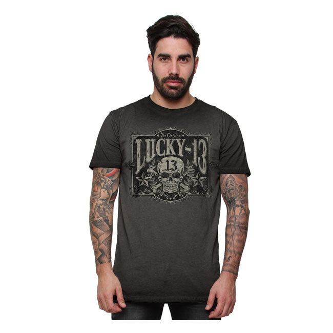 Lucky 13 Tombstone t-shirt vintage black Size S