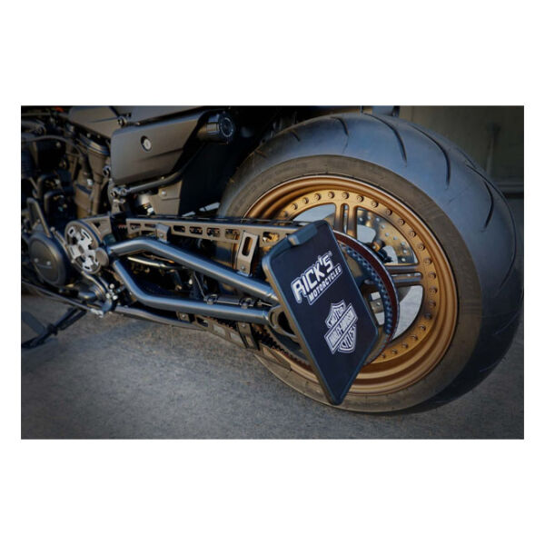*14 DAYS EXTRA TRANSIT TIME* Ricks Motorcycles, Side mount license plate kit DE. Black