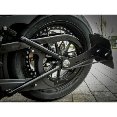 *14 DAYS EXTRA TRANSIT TIME* Ricks Motorcycles, side mount License plate bracket. Black