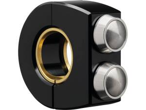 mo.switch Push-Button Clamp for 1" or 7/8" Handlebars 2 VA Button Gloss Black Anodized