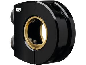 mo.switch Push-Button Clamp for 1" or 7/8" Handlebars 2 VA Button Gloss Black Anodized